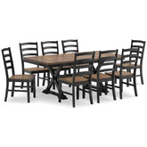 Wildenauer 9Pc Dining Set in Brown and Black | Signature Design by Ashley